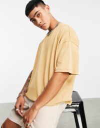 Solid Oversized : Beige T-shirt - Image 2