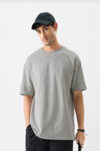 Solid Oversized : Ash Grey T-shirt - Image 2