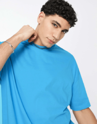 Solid Oversized : Ocean Blue T-shirt - Image 2