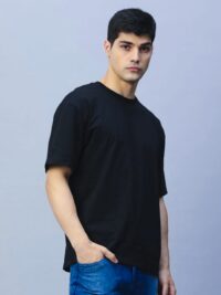 Solid Oversized : Black Tshirt