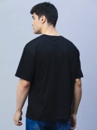 Solid Oversized : Black Tshirt - Image 3